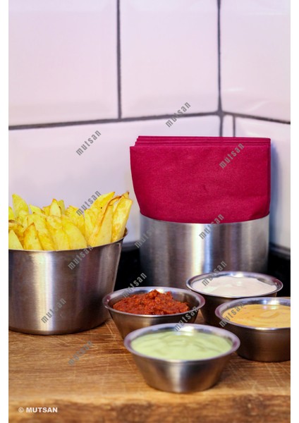 24’lü Paslanmaz Çelik Joker Sosluk Seti 6 cm | Baharat, Ketçap, Hamburger Yanı | Kafe, Restoran indirimleri