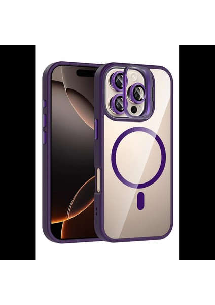 Apple iPhone 16 Pro Max Remim Lensli Magsafe Standlı Kapak