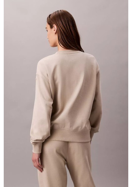 Kadın Regular Kalıp Bisiklet Yaka Sweatshirt - Bej fiyatları