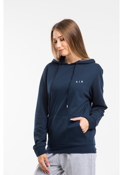 Kadın Kapşonlu Rahat Kalıp Ince Ar Baskılı Swetashırt SPR24SWK122 fiyatları