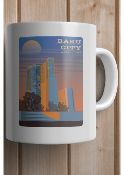 Azerbaycan- Bakü Baskılı Premium Kupa Bardak fiyatları