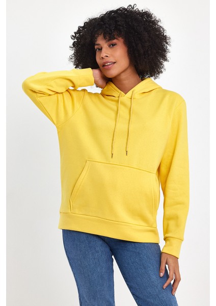 Kadın Kapşonlu Rahat Kalıp Içi Polarlı 3 Iplik Sweatshırt SPR24SWK55 fiyatları