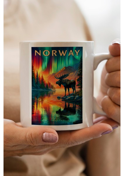 Norveç Baskılı Kupa Bardak