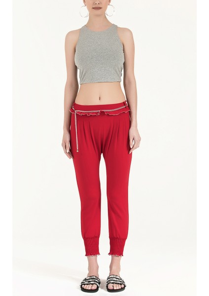 Kırmızı Bol Kesim Pantolon 40534