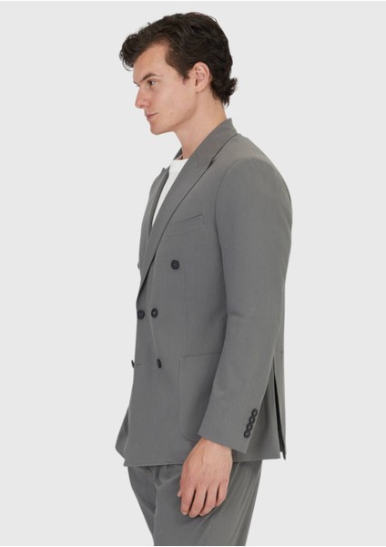 Gri Düz Zeroweight Slim Fit Takım Elbise modelleri