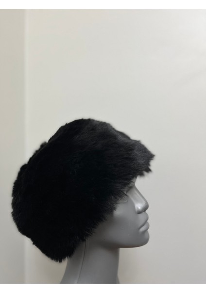 Kadın Kışlık Kalpak Şapka - Peluş Dış, Iç Astar, Sıcak ve Şık (2 Numara 58 Cm)