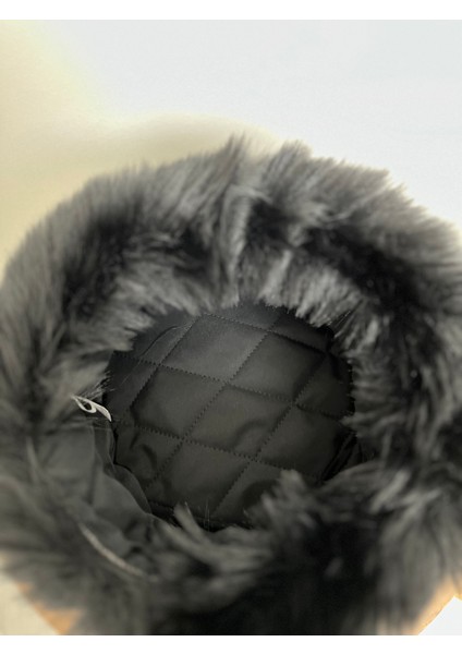 Kadın Kışlık Kalpak Şapka - Peluş Dış, Iç Astar, Sıcak ve Şık (2 Numara 58 Cm) fırsatları