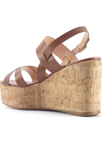 MONSA 5FX Kahverengi Kadın Dolgu Topuk Sandalet