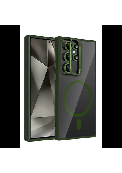 Samsung Galaxy S23 Ultra Remim Lensli Magsafe Standlı Kapak