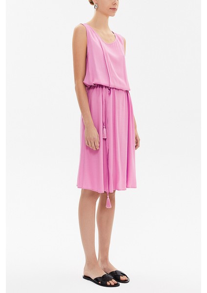 Lila Kolsuz Bol Kesim Midi Elbise 92814 fiyatları