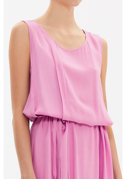 Lila Kolsuz Bol Kesim Midi Elbise 92814 modelleri