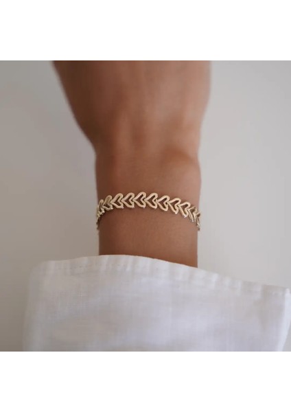 Dizi Kalp Altın Bileklik