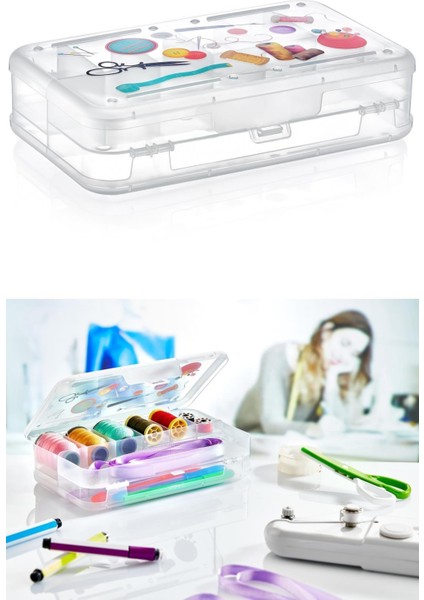 Çift Taraflı Bölmeli Hobi Dikiş Kutusu Ardunio Malzeme Kutusu (5263) indirimleri