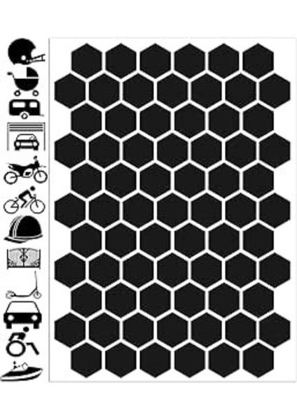 Universal Kaydırmaz 6D Karbon Bal Peteğ Yan Tank Pad 288 (1,5*1,5cm )Adet fiyatları