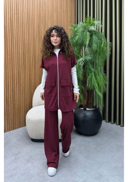 Premium Kalite Yelek ve Pantolonlu Kadın Ikili Takım Tesettür Uyumlu Yelekli Takım