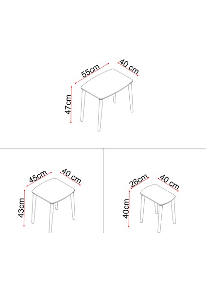 Arvia Amalfi Ceviz Modern 3'lü Zigon Sehpa Takımı indirimleri