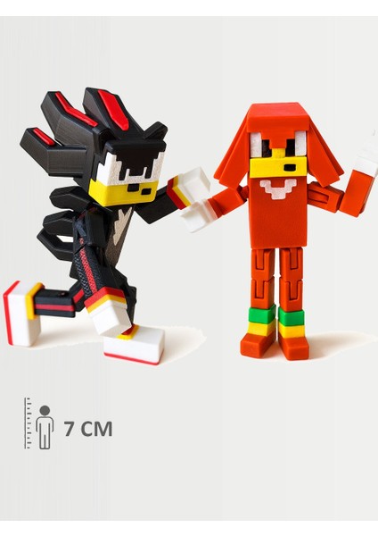 Minecraft Shadow ve Knuckles Hareketli Eklemli Figür Set