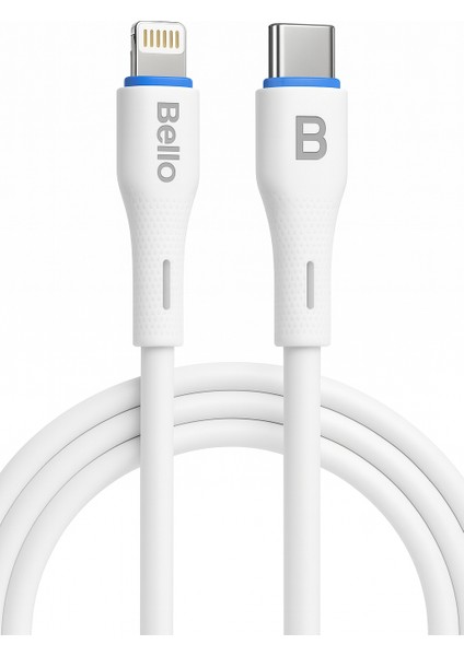 BA-01 Type-C Lightning Beyaz Hızlı Şarj Data Kablosu 27W 1.2m