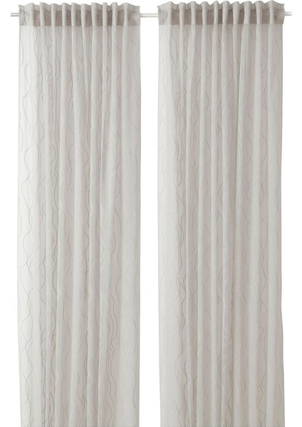 Tül Perde/2 Kanat, Gri, 145X300 cm