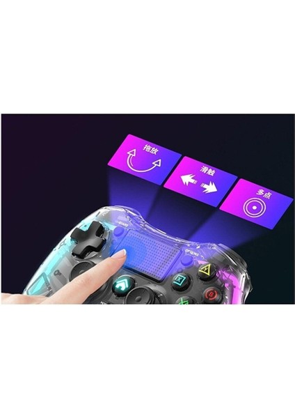 Playstation 4 Rgb LED Işıklı Kablosuz Joystick Gamepad Oyun Kolu