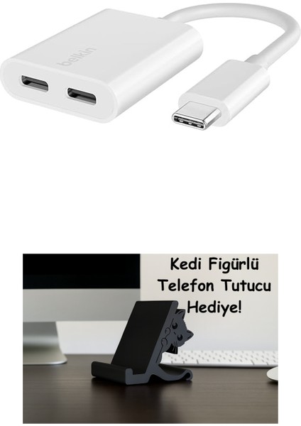 Rockstar™ Usb-C Ses + Şarj Adaptörü, Usb-C 60W Güç Dağıtımlı Kulaklık Adaptörü iPhone 15, iPad Pro, Galaxy, Note, Google Pixel, Lg, Sony, Oneplus ve Daha Fazlası Için Hızlı Şarj - Beyaz