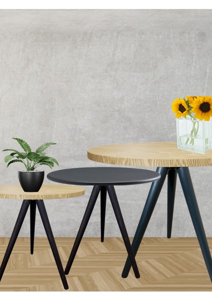 41–44–47 cm Koyu Meşe Ahşap 3’lü Set Sehpa Ayağı 9 Adet + 3’lü Bağlantı Aparatları modelleri