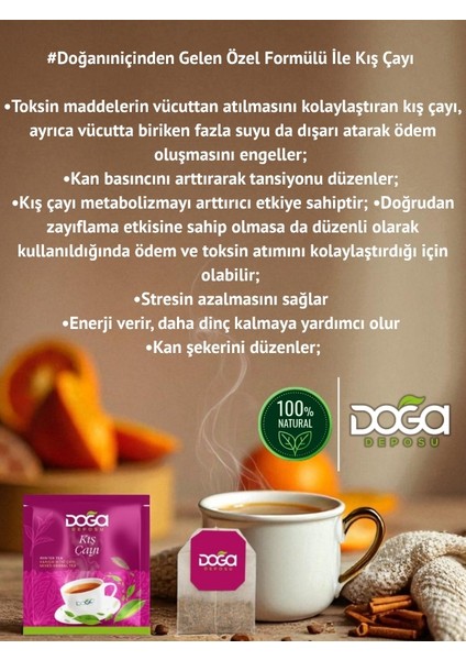 Kış Çayı - Doğal Bitki Çayı, Bağışıklık Güçlendirici, 20’li Poşet Çay modelleri