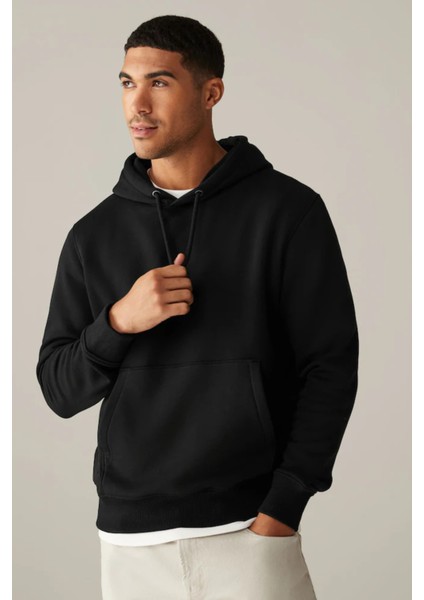 Erkek Kapşonlu Rahat Kalıp Içi Polarlı 3 Iplik Sweatshırt SPR24SW55