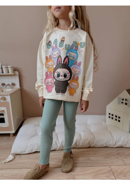 Kız Çocuk Labubu Modelli Taytlı Takım fiyatları