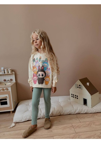 Kız Çocuk Labubu Modelli Taytlı Takım modelleri