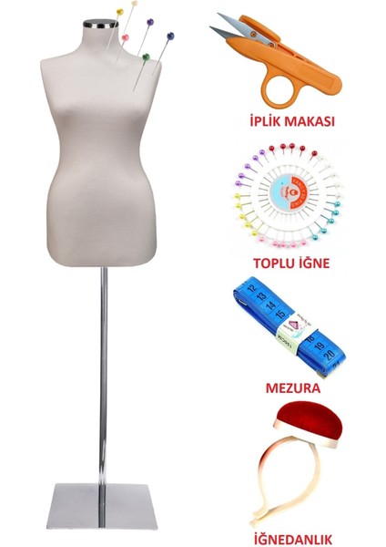 Dikiş Setli Sünger Iğne Batabilen 46 Beden Terzi Mankeni Prova Mankeni fiyatları