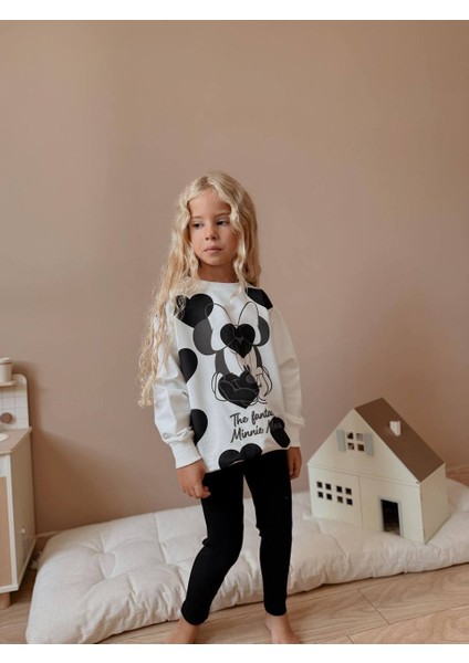 Kız Çocuk Minnie Modelli Taytlı Takım fırsatları