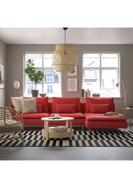 3'lü Kanepe ve Uzanma Koltuğu, Tonerud Kırmızı, Tek Kolçaklı fiyatları