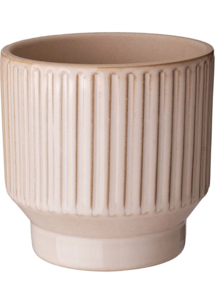 Seramik Saksı, Bej, 9 cm