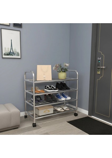 Tekerlekli Çağla Ayakkabılık Çok Amaçlı Raf