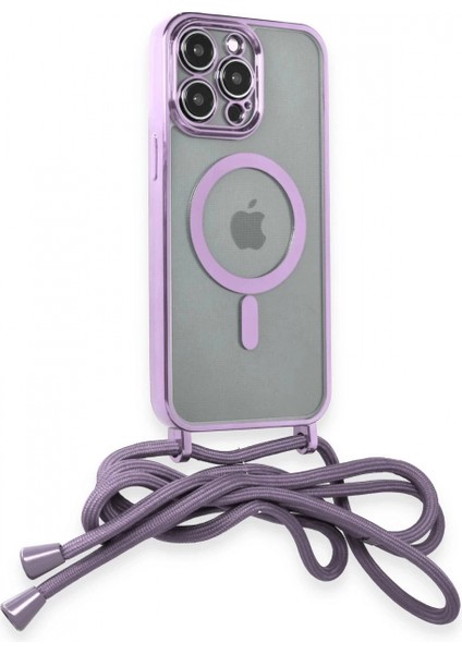 iPhone 13 Pro Kılıf Divo Lazer Askılı Magsafe Kapak - Lila fiyatları