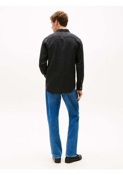 Pıece Dye Lınen Rf Shırt Erkek Siyah Gömlek - MW0MW39425 fırsatları