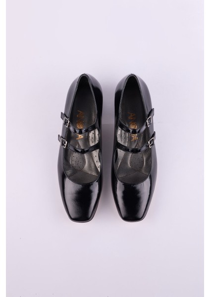 Hakiki Deri Rugan Topuklu Kadın Ayakkabısı 25MHT142 indirimleri