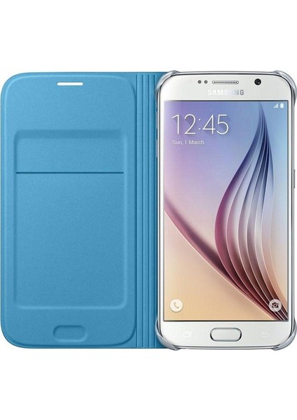Samsung Galaxy S6 Flip Wallet Deri Orjinal Mavi- EF-WG920PLE modelleri