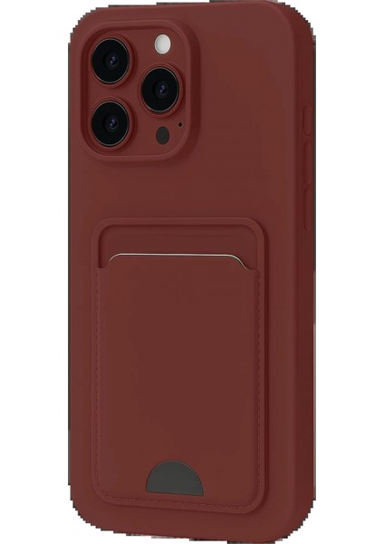 iPhone 16 Pro Max Kılıf Kelvin Kartvizitli Silikon - Bordo