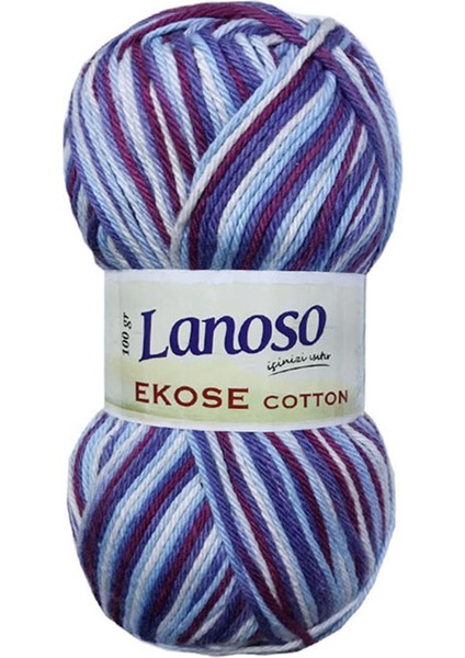 Ekose Cotton El Örgü Ipliği 801 Çok Renkli - 1 Adet