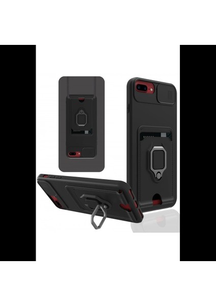 iPhone 7 Plus Kılıf Zuma Kartvizitli Yüzüklü Silikon