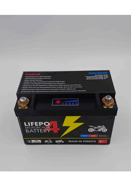 12V 6AH Motorsiklet Akü Lifepo4 Lithium modelleri