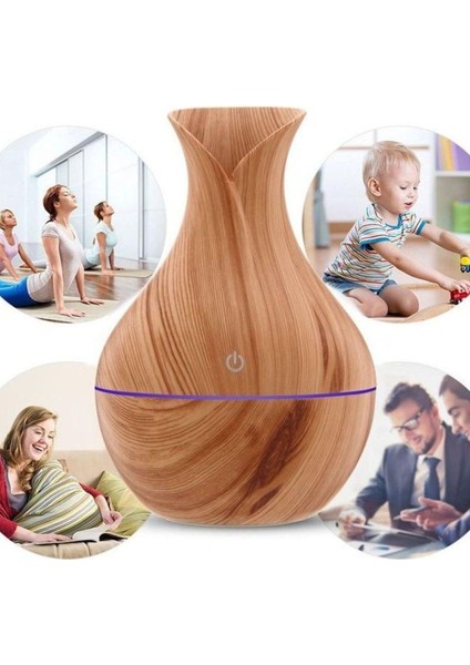 Hava Nemlendirici Aroma Difüzörü 130ML LED Işıklı Ultrasonik Buhar Makinesi Ahşap Desenli fiyatları