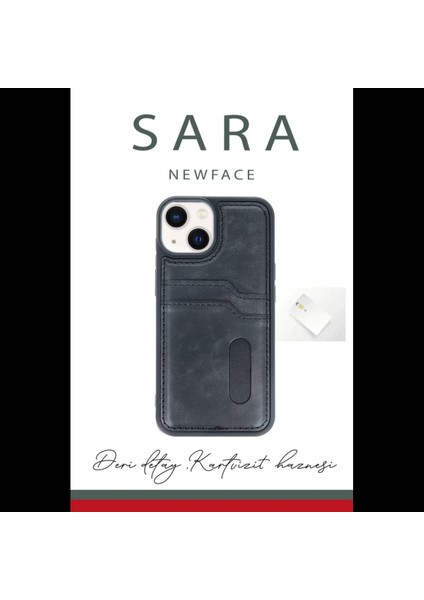 iPhone 14 Kılıf Sara Kartvizitli Deri Kılıf modelleri