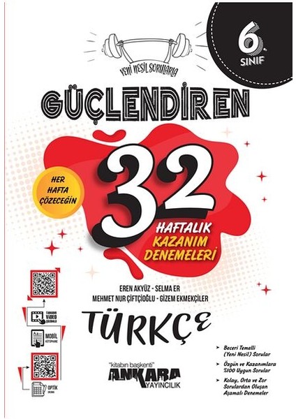 6. Sınıf Türkçe Güçlendiren 32 Haftalık Kazanım Denemeleri Ankara
