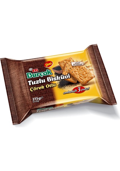 Burçak 273 gr Zeytinli ve Çörek Otlu Tuzlu Bisküvi 6 Lı Karma Paket modelleri