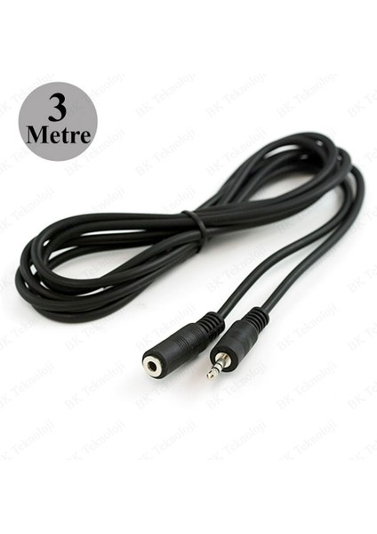 3.5 mm Stereo Aux Ses Uzatma Kablosu Erkek - Dişi 3 Metre fiyatları