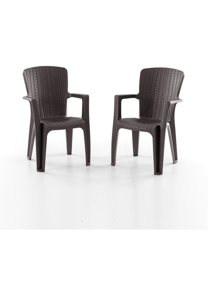 Side 2 Kişilik Rattan Masa Sandalye Takımı Kahve fiyatları