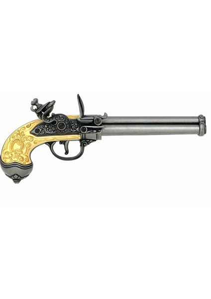 Denix Dekoratif Üç Namlulu Çakmaklı Tabanca, Italya 1680
